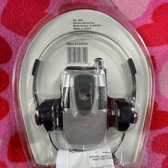Electro Brand AM/FM Portable Radio Model 844 Speaker Headphones New Old Stock - Picture 2 of 2